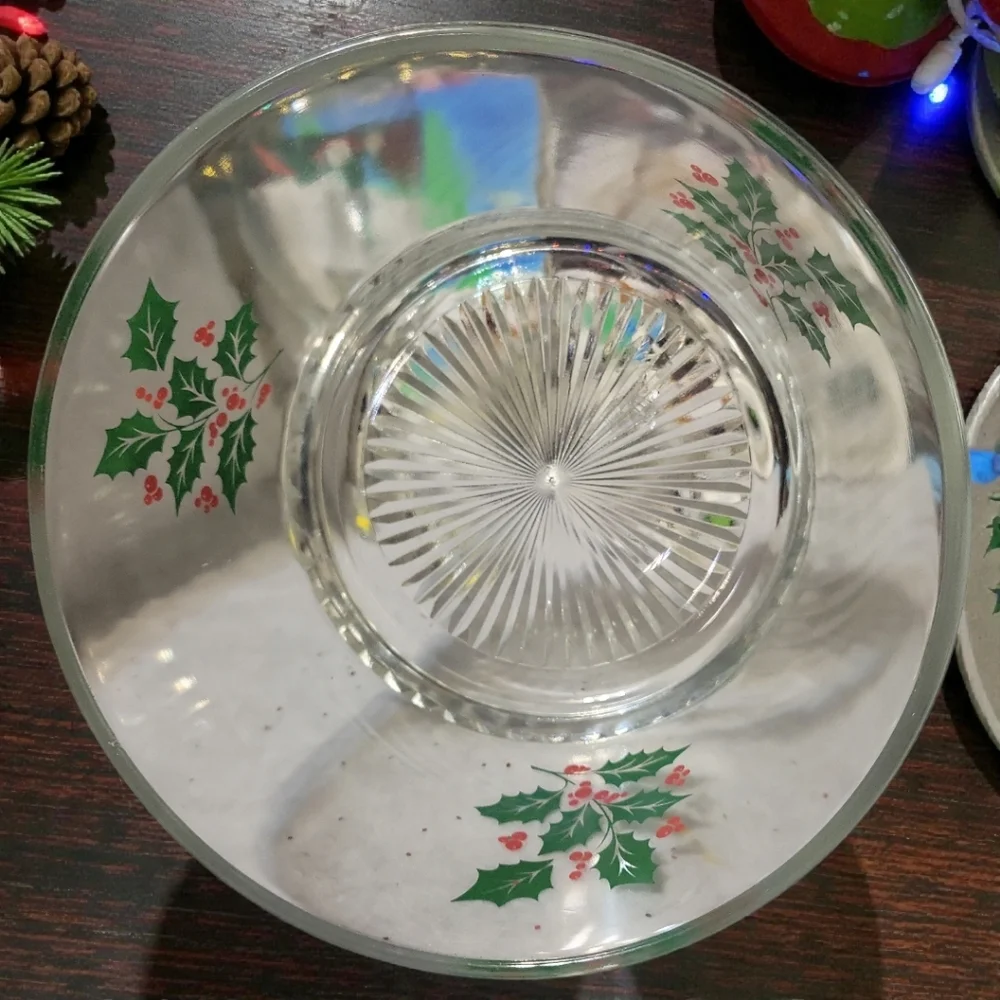 Vtg 70s Christmas Bartlett Collins Holiday Holly Berry Ice Bucket Party Bowl